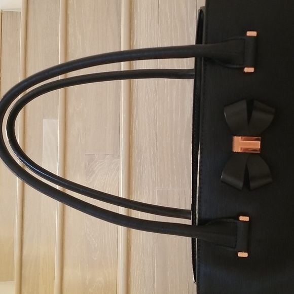 Ted Baker Epi Callaa Bow Detailed Shopper Black Leather Shoulder Bag - Picture 4 of 12